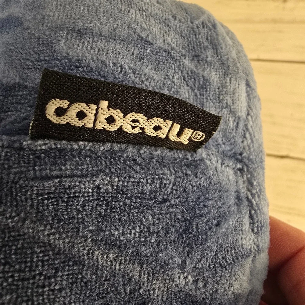 Cabeau Evolution Memory Foam Travel Neck Pillow Blue with Plaid Storage Bag
